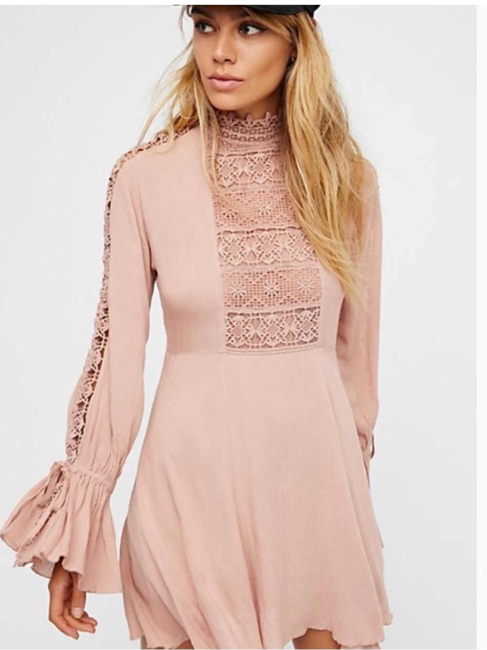 Free People One Bastille Dress Mauve Whimsigoth Lace